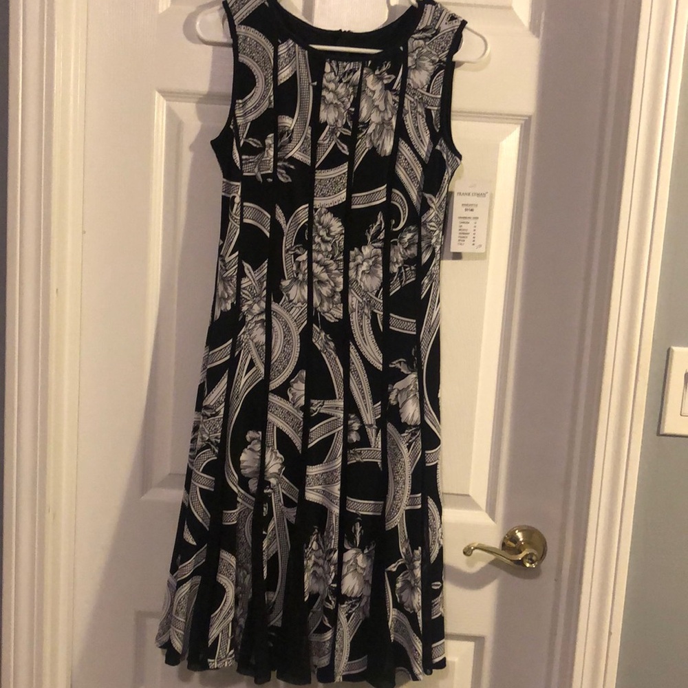 Frank Lyman Black and White Swing Dress Size 14